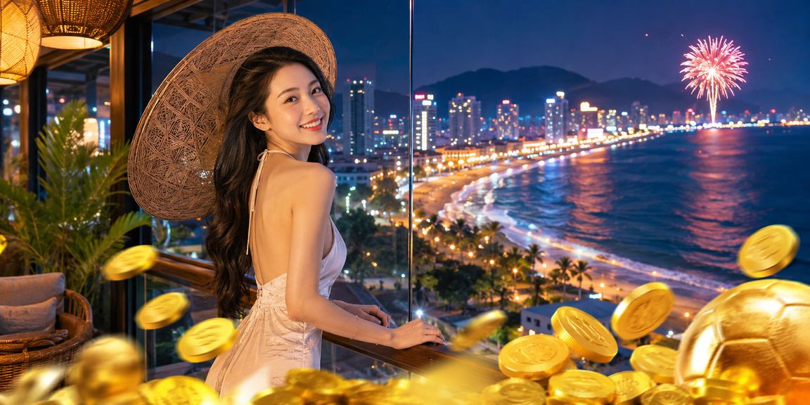 Cảnh giải trí và cá cược tại Vũng Tàu với hình ảnh nón lá đặc trưng Việt Nam